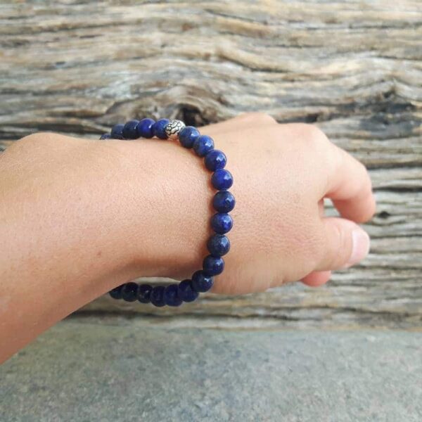Natural stones lithotherapy, gift idea Lapis Lazuli bracelet 6mm beads