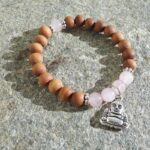 Bracelet zen bois de santal & quartz rose - Omyoki