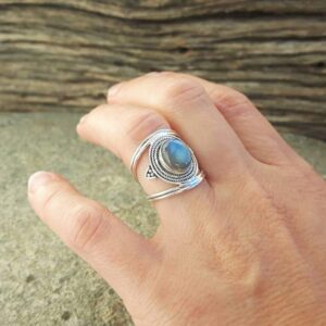 Blue Labradorite Ethnic Ring