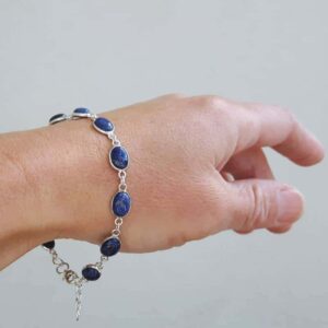 Bracelet lapis lazuli en argent