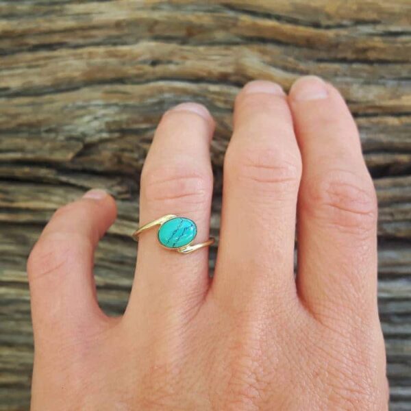 Bague turquoise or JANIS
