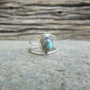 Blue labradorite fine ring