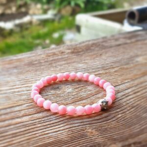Mala bracelet in pink quartz