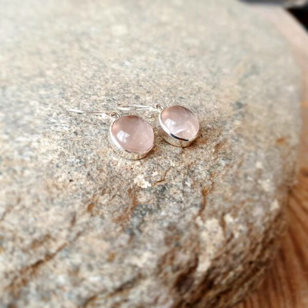 Boucles d'oreilles quartz rose argent