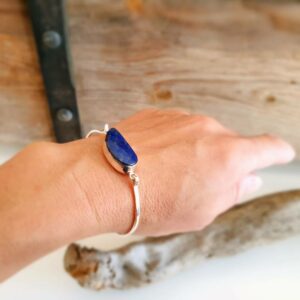 Wave lapis lazuli zilveren armband