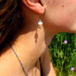 OCEAN sodalite and moonstone earrings